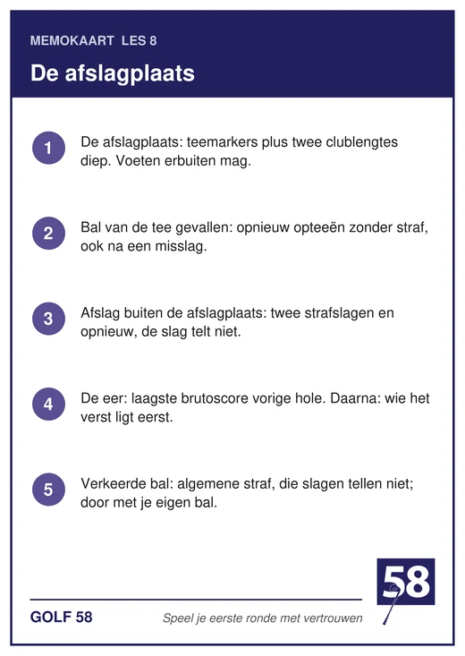 Memokaart van les 8
