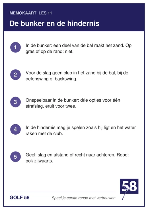 Memokaart van les 11