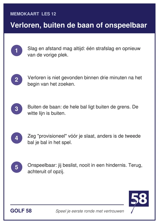 Memokaart van les 12