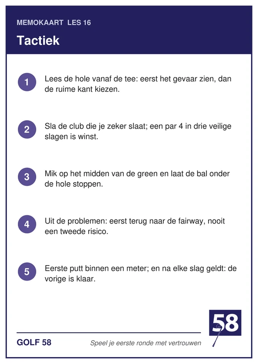 Memokaart van les 16