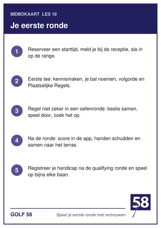 Memokaart van les 18